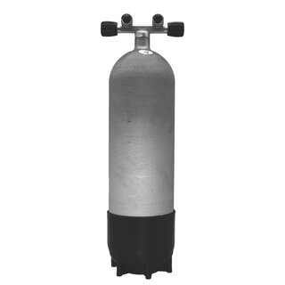 Faber 10L/300 bar hot dipped  steel cylinder, complete with Twin valve and boot