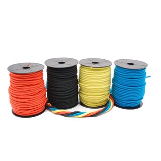 Bungee Cord 5 mm - Meterware- schwarz/gelb/blau/orange
