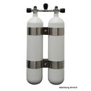 Faber Light 7 L 200 bar Twin Cylinders white, complete
